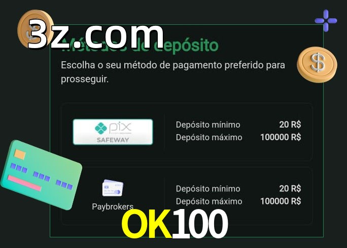 O cassino OK100bet oferece uma grande variedade de métodos de pagamento
